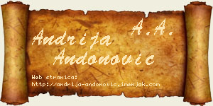 Andrija Andonović vizit kartica